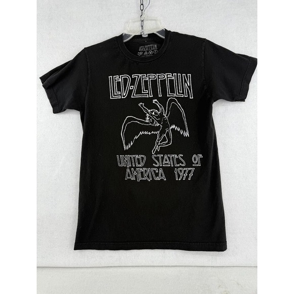 Led Zeppelin Shirt Men's Black United States of America 1977 Music Band Tee SM - Picture 1 of 5